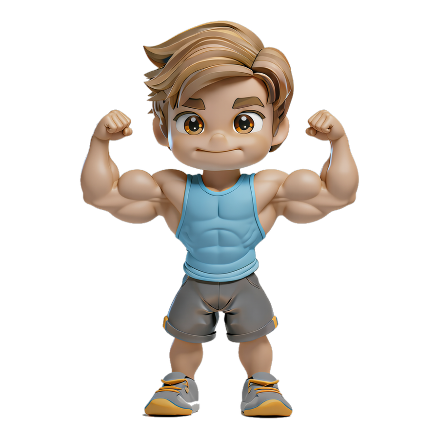 Lift Buddy mascot flexing