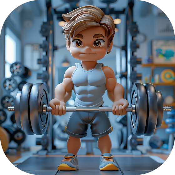 Lift Buddy — your AI fitness buddy mascot lifting a barbell